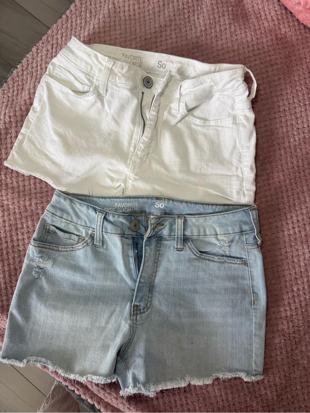 SO Two-Pack Denim Shorts — White & Light Blue